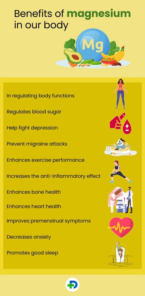 Benefits of magnesium in our body.