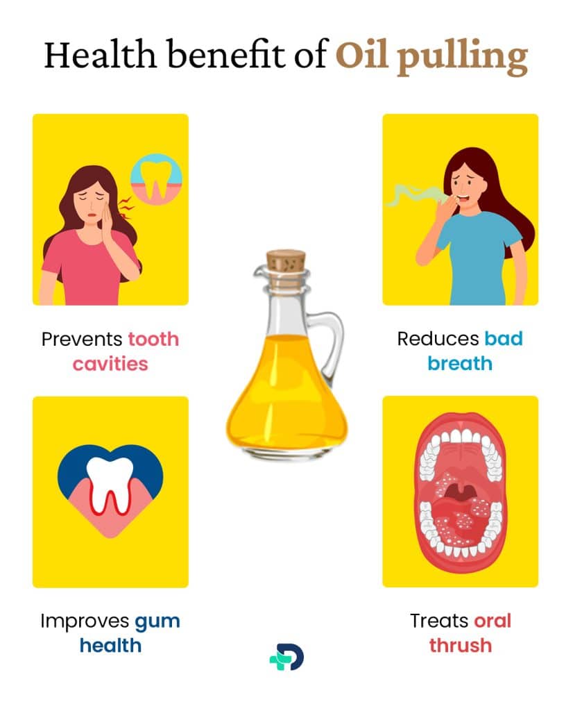 Health benefits of Oil Pulling.