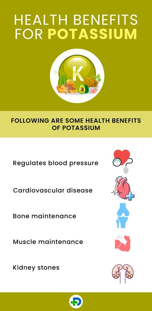 Health benefits for Potassium.