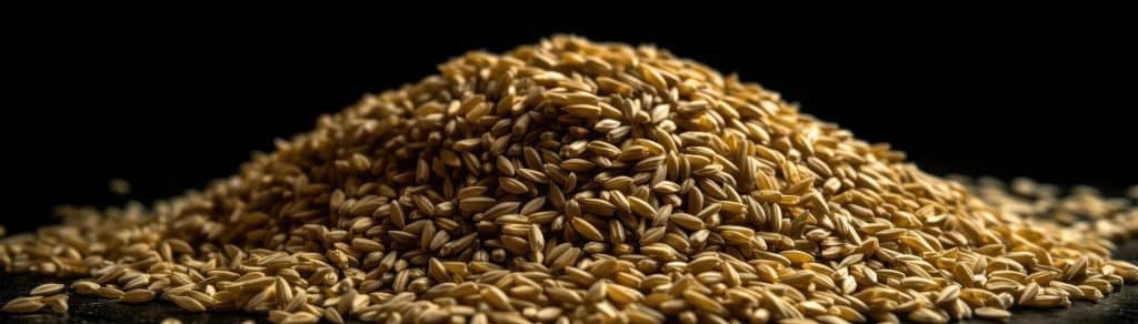 Similar to bulgur wheat, freekeh is a cereal food made from durum wheat, a member of the Poaceae grass family. Harvested unripe green wheat is then roasted, rubbed, and sun-dried to give it a nutty flavor and brown texture.