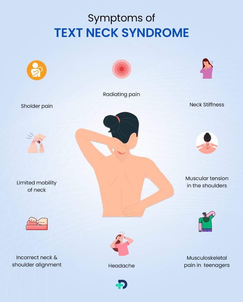 Symptoms of Text neck Syndrome.